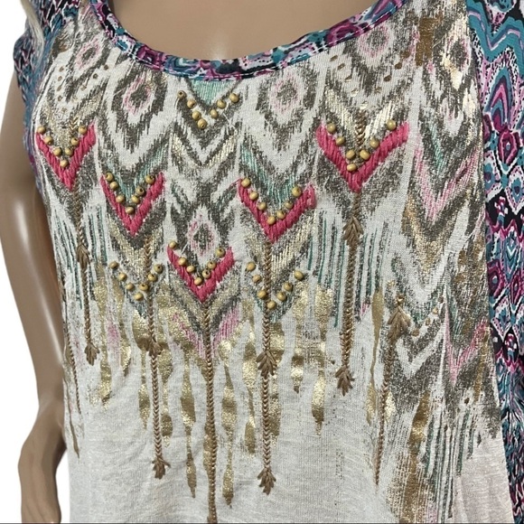 Miss Me Aztec print BoHo top - Picture 3 of 9